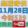 樂透奇俠-11月28日今彩539號碼預測