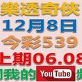 樂透奇俠-12月8日今彩539號碼預測-上期06.08