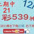 [今彩539神算] 12月13日 上期中21 5支 單號定位 雙號 拖牌