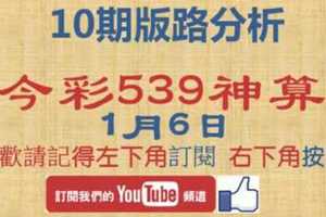 [今彩539神算] 1月6日 獨支 10期版路分析