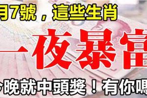 1月7號開始，這些生肖最容易一夜暴富，你上榜了嗎？