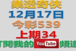 12/19樂透奇俠，今彩539參考。祝進財