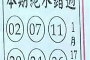 1/17本期絕不錯過~539參考。祝進財財