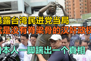 日本人一脚踹出一个真相：暴露台湾民进党当局就是没有脊梁骨的汉奸政权