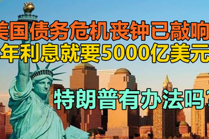 美国债务危机丧钟已敲响？1年利息就要5000亿美元！特朗普有办法吗？