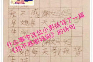一位中國小男孩，到底受了什麼委屈，盡然寫出《我不感謝媽媽》的詩句？？？
