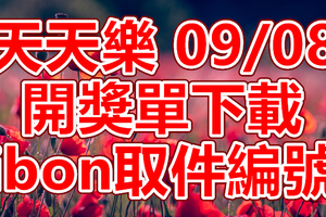 天天樂 2018/09/08 開獎單下載 IBON 取單編號