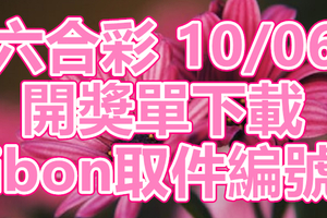 六合彩 2018/10/06 開獎單下載 IBON 取單編號