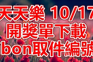 天天樂 2018/10/17 開獎單下載 IBON 取單編號