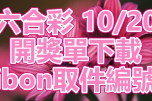 六合彩 2018/10/20 開獎單下載 IBON 取單編號