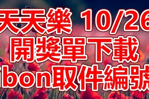 天天樂 2018/10/26 開獎單下載 IBON 取單編號