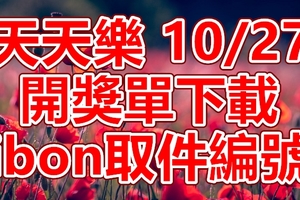 天天樂 2018/10/27 開獎單下載 IBON 取單編號