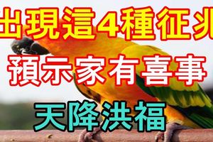 出現這4種徵兆，預示家有喜事，天降洪福！