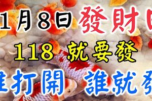 今天是11月8日，史上最罕見的發財日，把最最有福氣的祝福送給每位朋友，祝你們富貴發財！