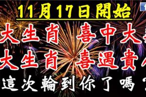 11月17日開始，6大生肖喜中大獎，喜遇貴人。這次輪到你了嗎？