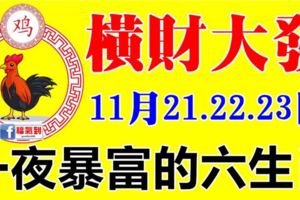 喜事來橫財發！11月21.22.23日，橫財大發，一夜暴富的生肖！