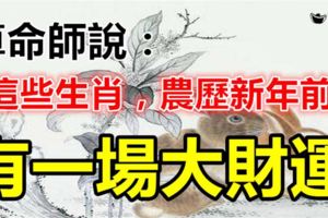 算命師說：這些生肖，農曆新年前有一場大財運，抓住旺30年！