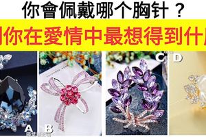 心理測試：你會佩戴下圖哪個胸針？測你在愛情中最想得到什麼？