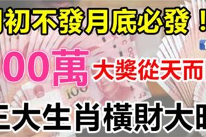 12月初不發12月底必發！3生肖橫財吉象500萬大獎從天而降！