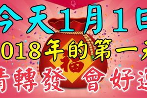 今天1月1日！2018年的第一天，今天收到的人，請轉發！會好運！