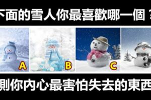 下面的雪人你最喜歡哪一個？測你內心最害怕失去的東西