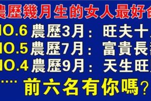 出生在這幾月的女人命最好，前六名有你嗎？