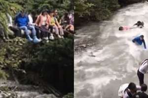 獨木橋拍照突斷裂！14名大學生墜河被沖走險喪命	