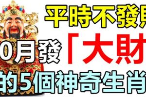 平時不發財，10月一發就是「大財」的5個神奇生肖！