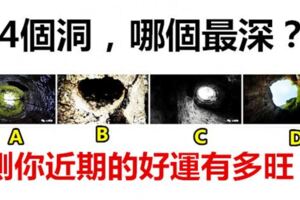 4個洞，哪個最深？測你近期的好運有多旺？