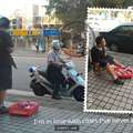 網友原以為警察先生停下來是要驅趕賣水果的男孩，結果卻看到讓他無法忘懷的一幕！