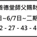 6/4~6/7善德堂師父賜財~六合彩參考看