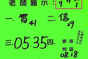 9/1洪老師~六合彩參考看