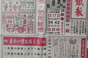  12/29台北鐵報+168先鋒報~六合彩參考看看