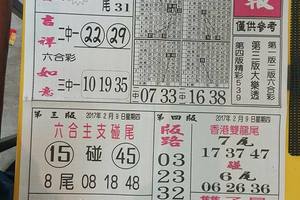 168先鋒報~六合彩參考看看 2/9