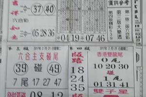 168先鋒報~六合彩參考看看2/21