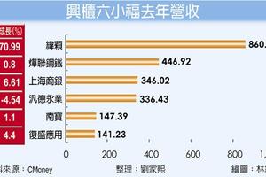 元/11 興櫃六小福 年營收破百億