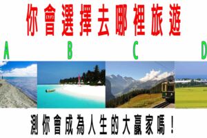 心理測試：你會選擇去哪裡旅遊？測你會成為人生的大贏家嗎！