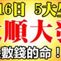 8月16日開始，這5大生肖大順大發，就是數錢的命！