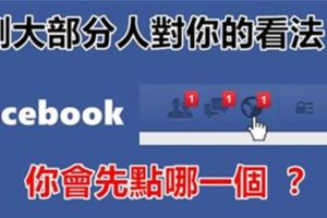 每當打開【面書Facebook】，你會先點哪一個？測大部份人對你的看法....