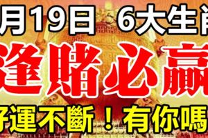 8月19日開始，好運不斷，逢賭必贏的6大生肖！