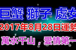 巨蟹獅子處女8月28日運勢萬水千山，愛情第一