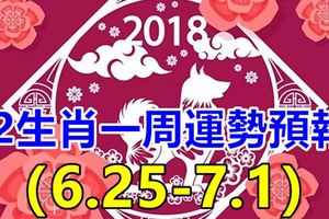 12生肖一周運勢預報（6.25-7.1）