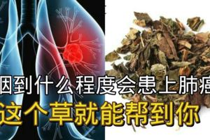 吸煙到什麼程度會患上肺癌？這個草就能幫到你！