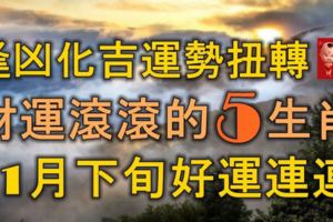 逢凶化吉，運勢扭轉，財運滾滾的5大生肖，11月下旬好運連連！