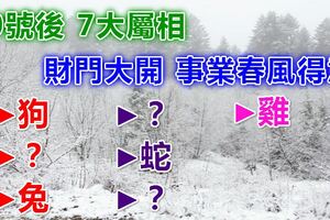 20號後，財門大開，事業春風得意，收入一路猛漲的7大屬相