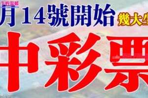 7月14號開始財運旺盛，買彩票有望中彩票的生肖