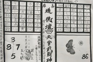 4/25-4/27  道德壇 天官武財神-六合彩參考
