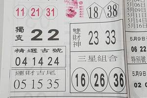 5/10-5/11  台北鐵報-今彩539參考