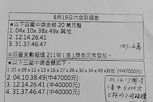 8/19  六合彩通告.jpg祝大家中獎.jpg