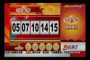 106年10月9日今彩539開獎號碼